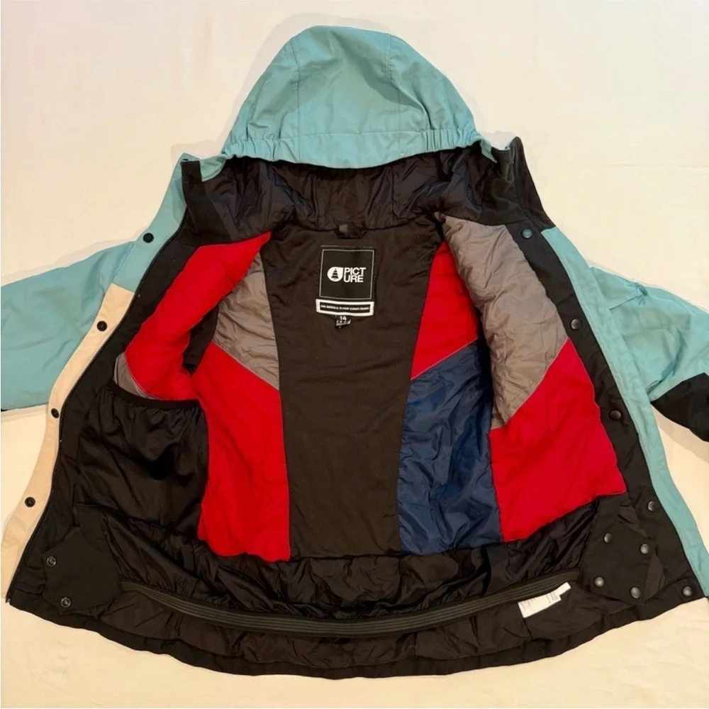Picture Weeky Ski Jacket Girls 14 Snowboarding Hooded Winter Waterproof DWR Ski